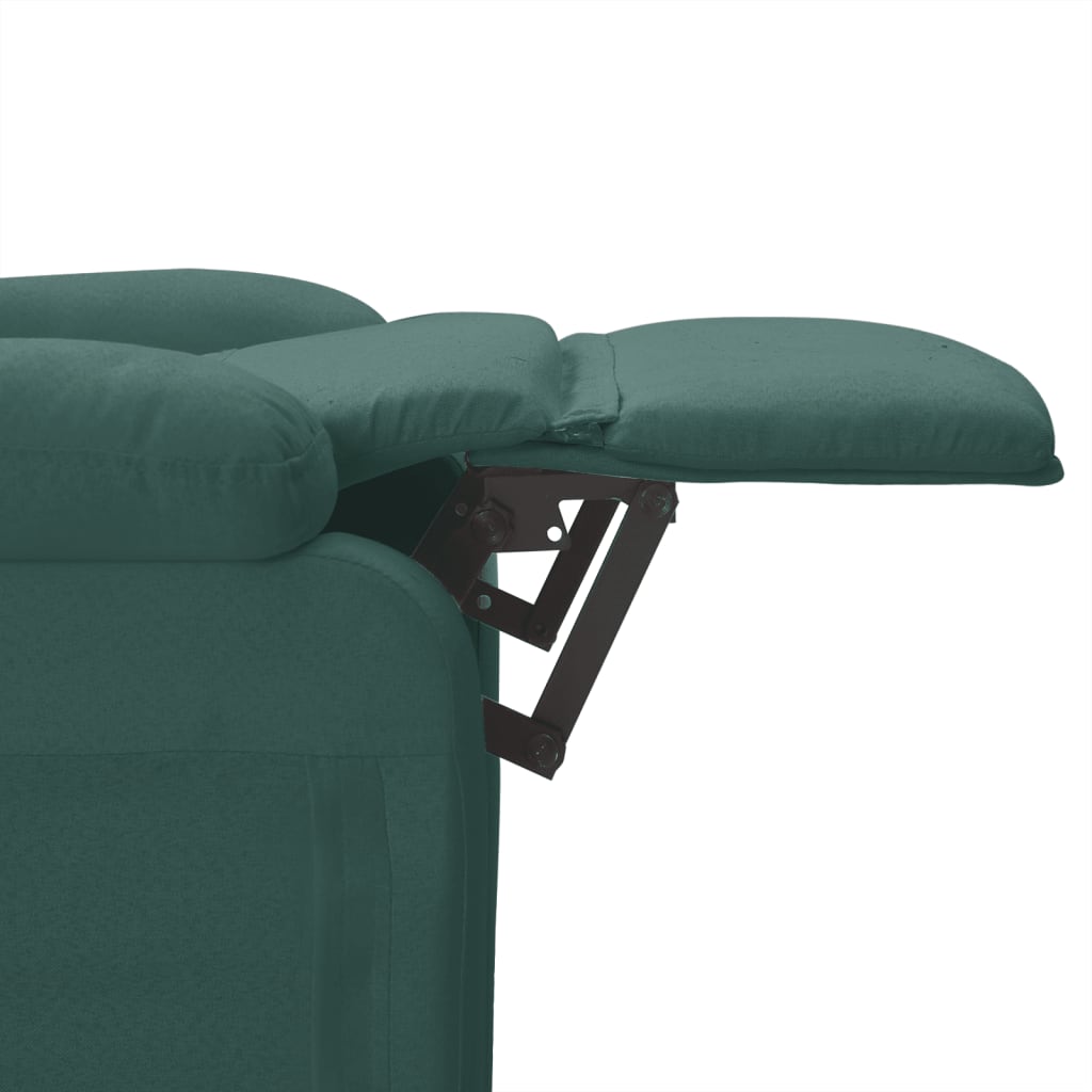 Poltrona de massagens elétrica tecido verde-escuro