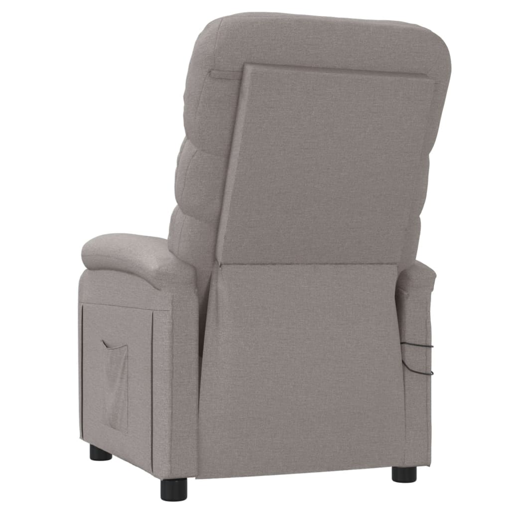 Poltrona de massagens elétrica reclinável tecido cinza-acast.