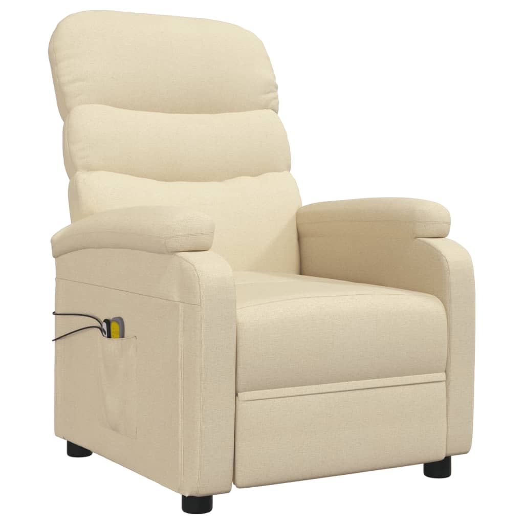 Poltrona elevatória de massagens elétrica tecido creme