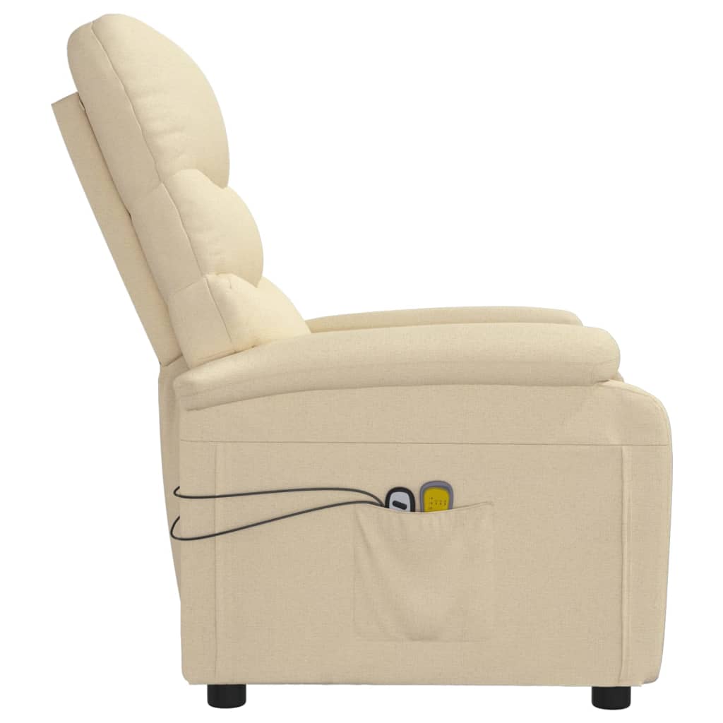 Poltrona elevatória de massagens elétrica tecido creme