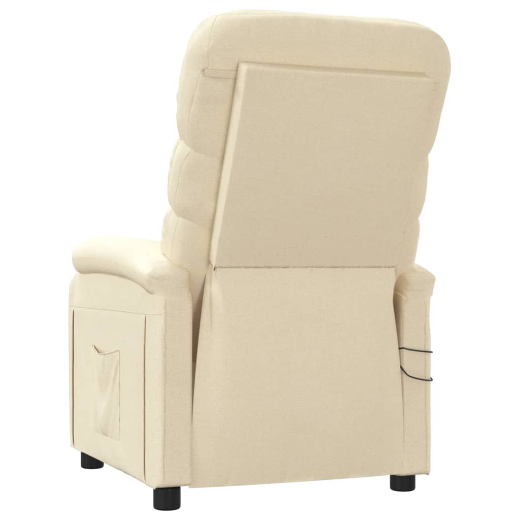 Poltrona elevatória de massagens elétrica tecido creme