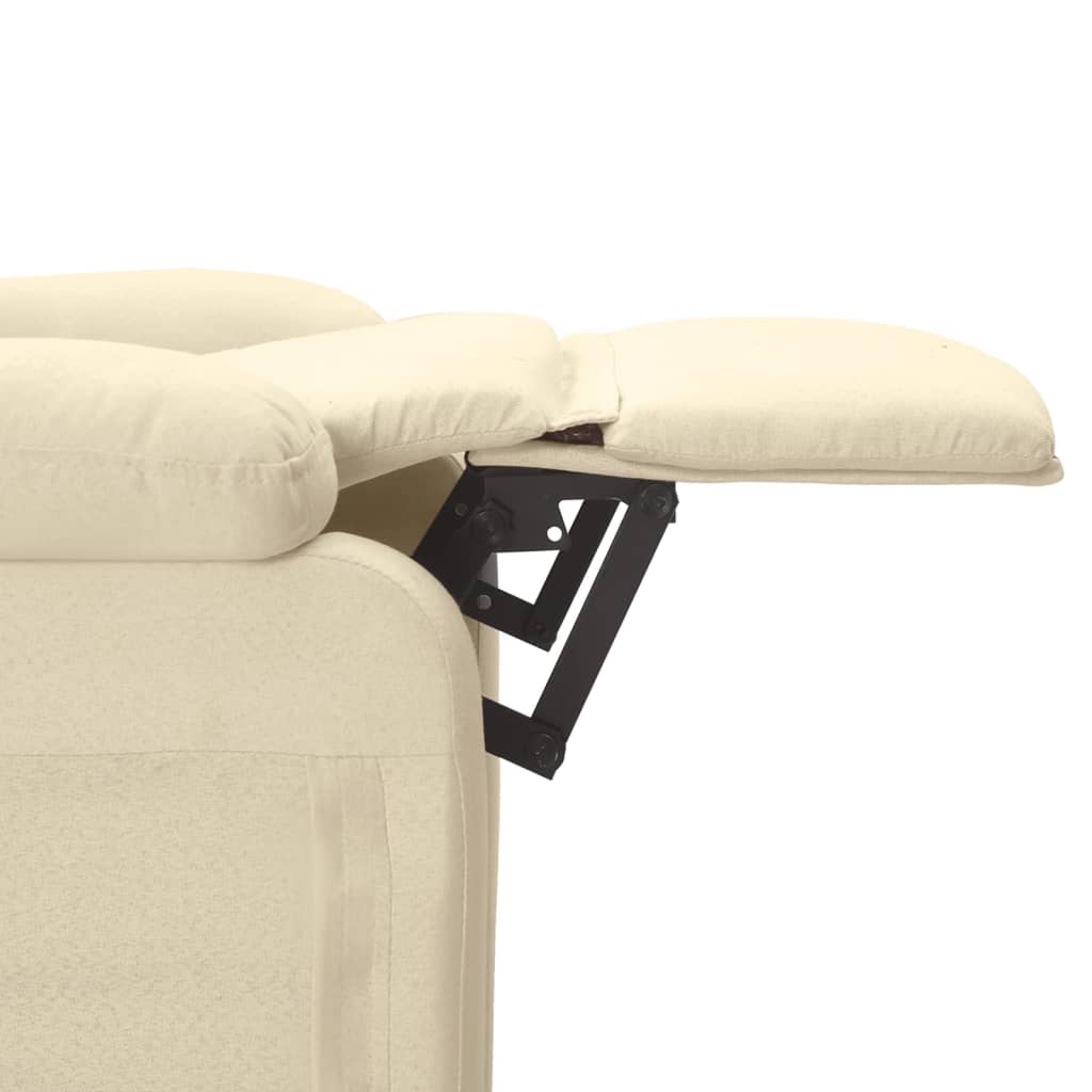 Poltrona elevatória de massagens elétrica tecido creme