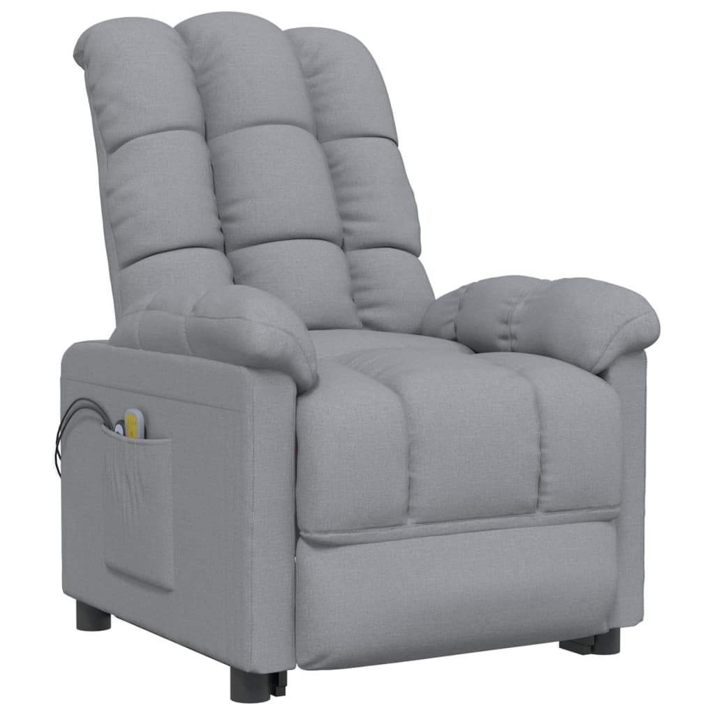 Poltrona de massagens elétrica tecido cinzento-claro