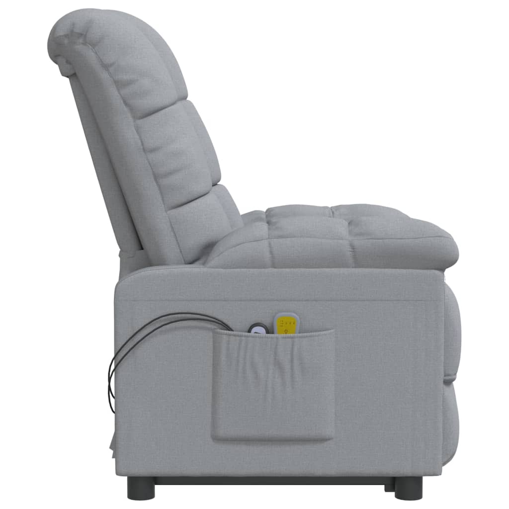 Poltrona de massagens elétrica tecido cinzento-claro