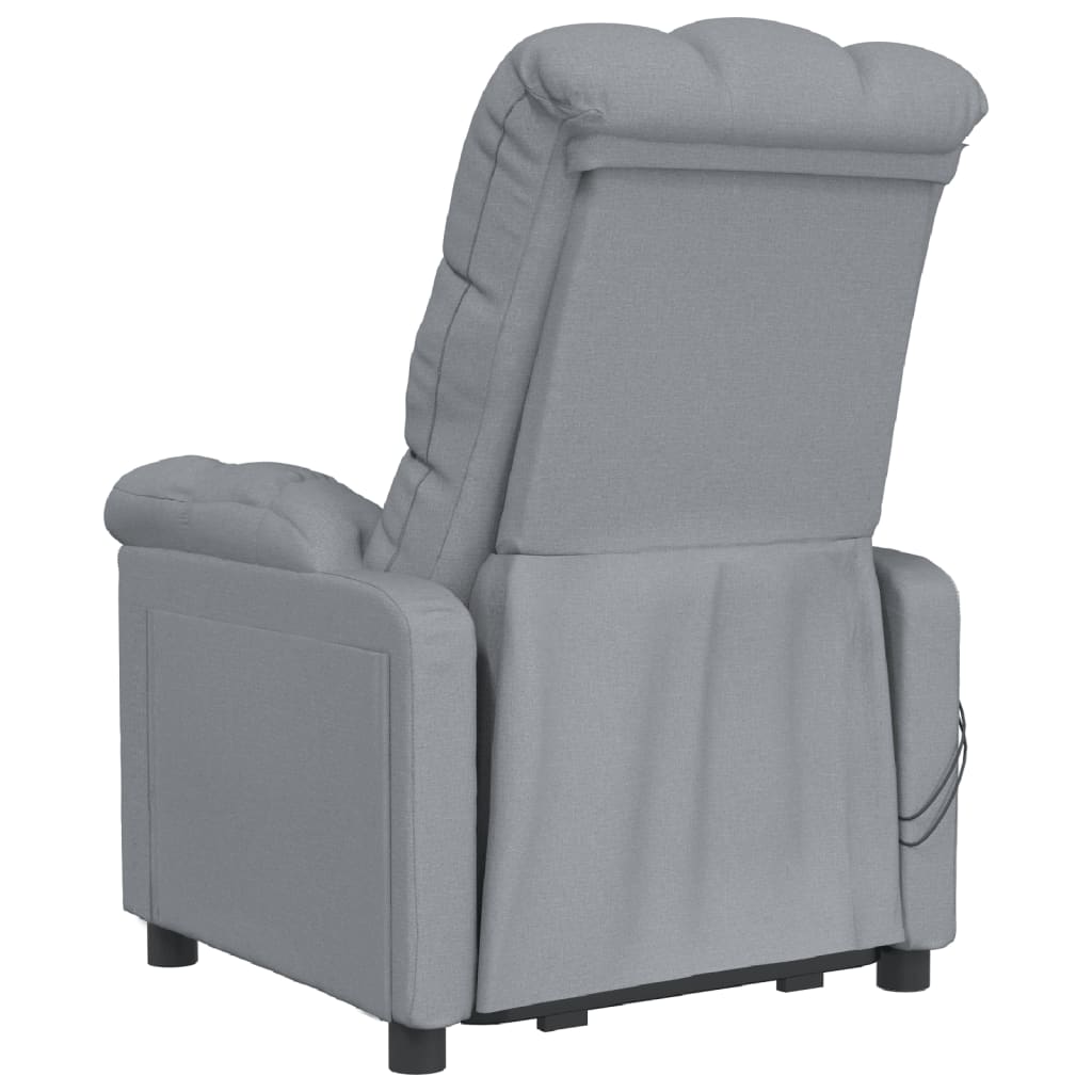 Poltrona de massagens elétrica tecido cinzento-claro
