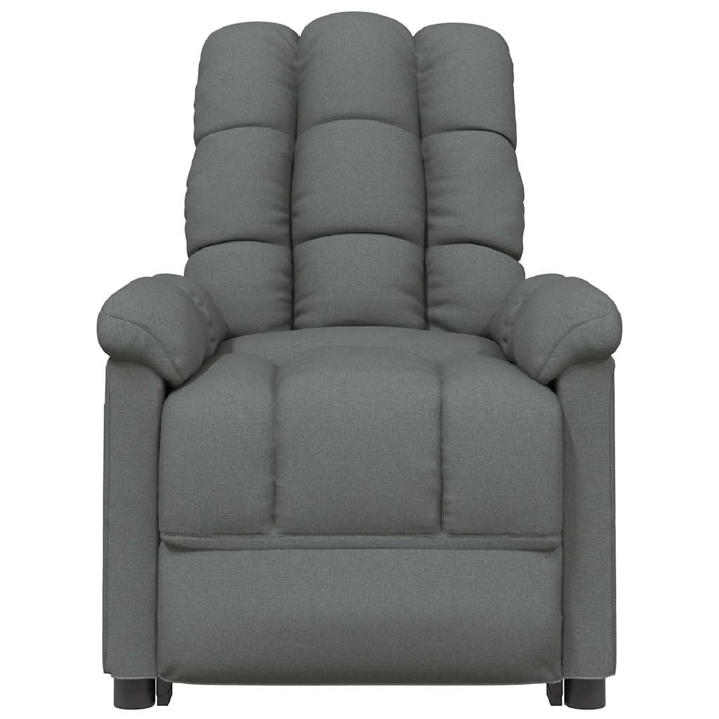 Poltrona de massagens elétrica tecido cinza-escuro