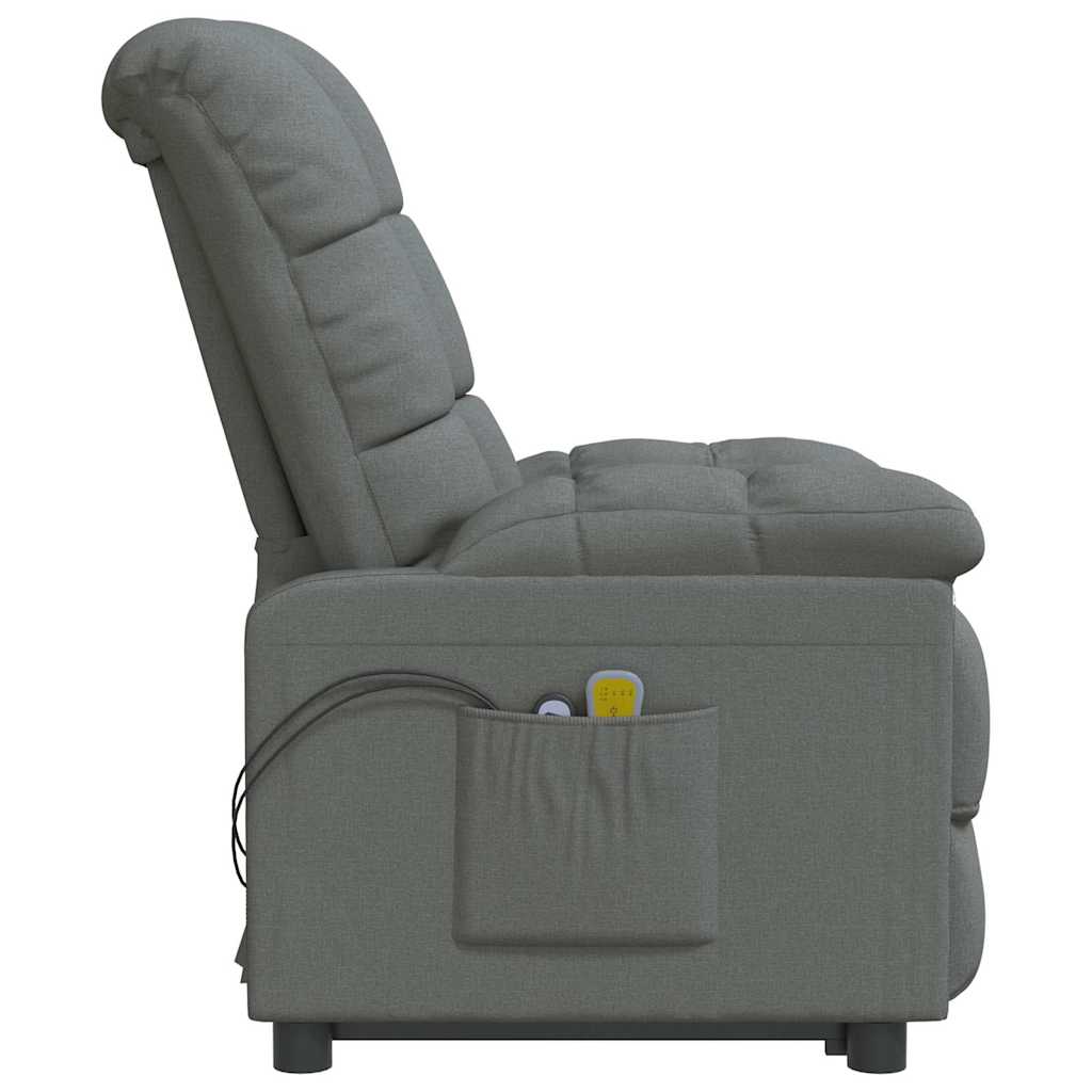 Poltrona de massagens elétrica tecido cinza-escuro