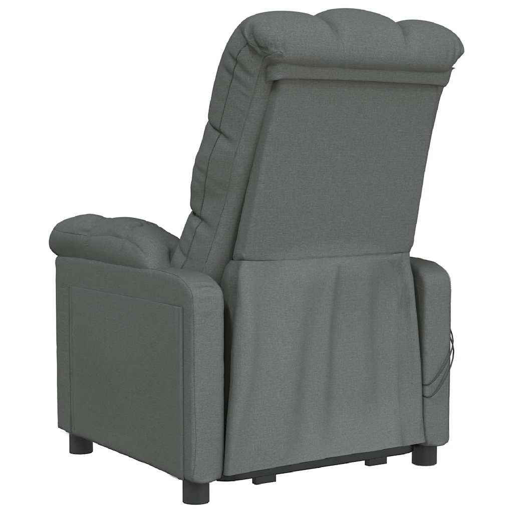 Poltrona de massagens elétrica tecido cinza-escuro