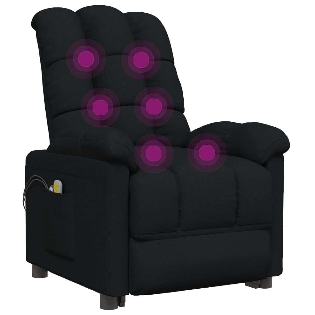 Poltrona de massagens elétrica tecido preto