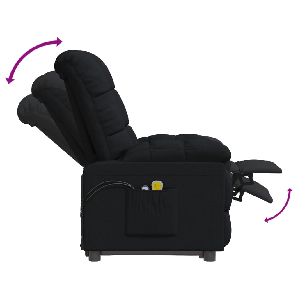 Poltrona de massagens elétrica tecido preto
