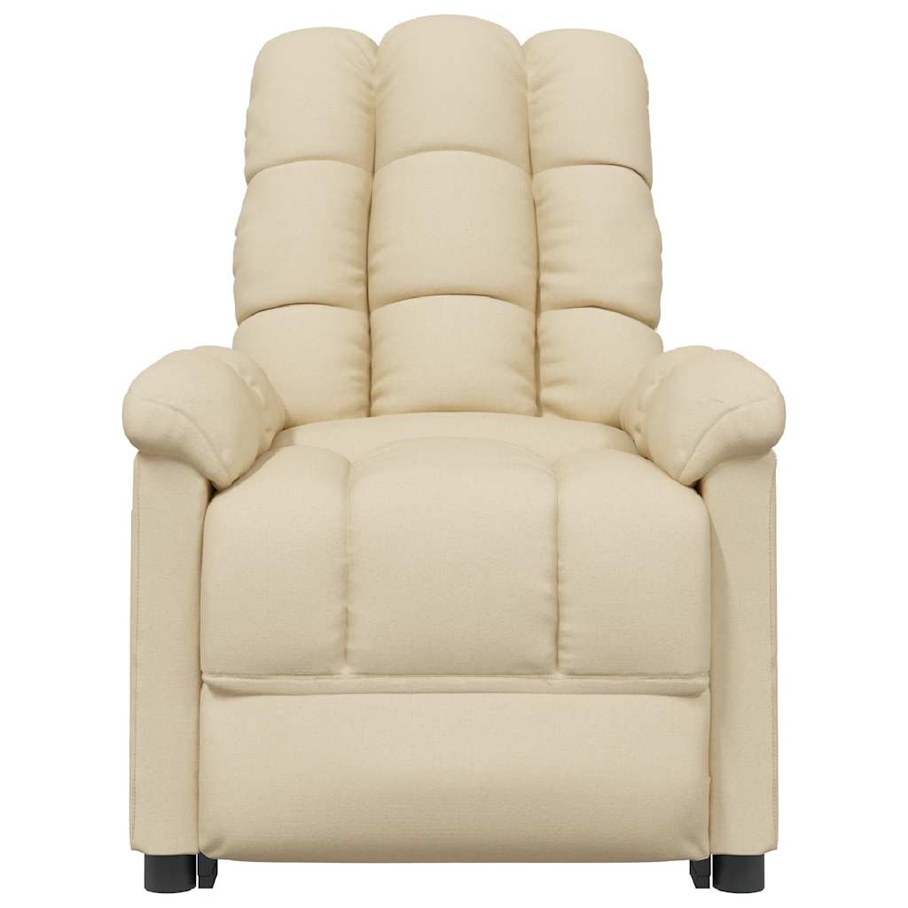 Poltrona elevatória de massagens elétrica tecido creme