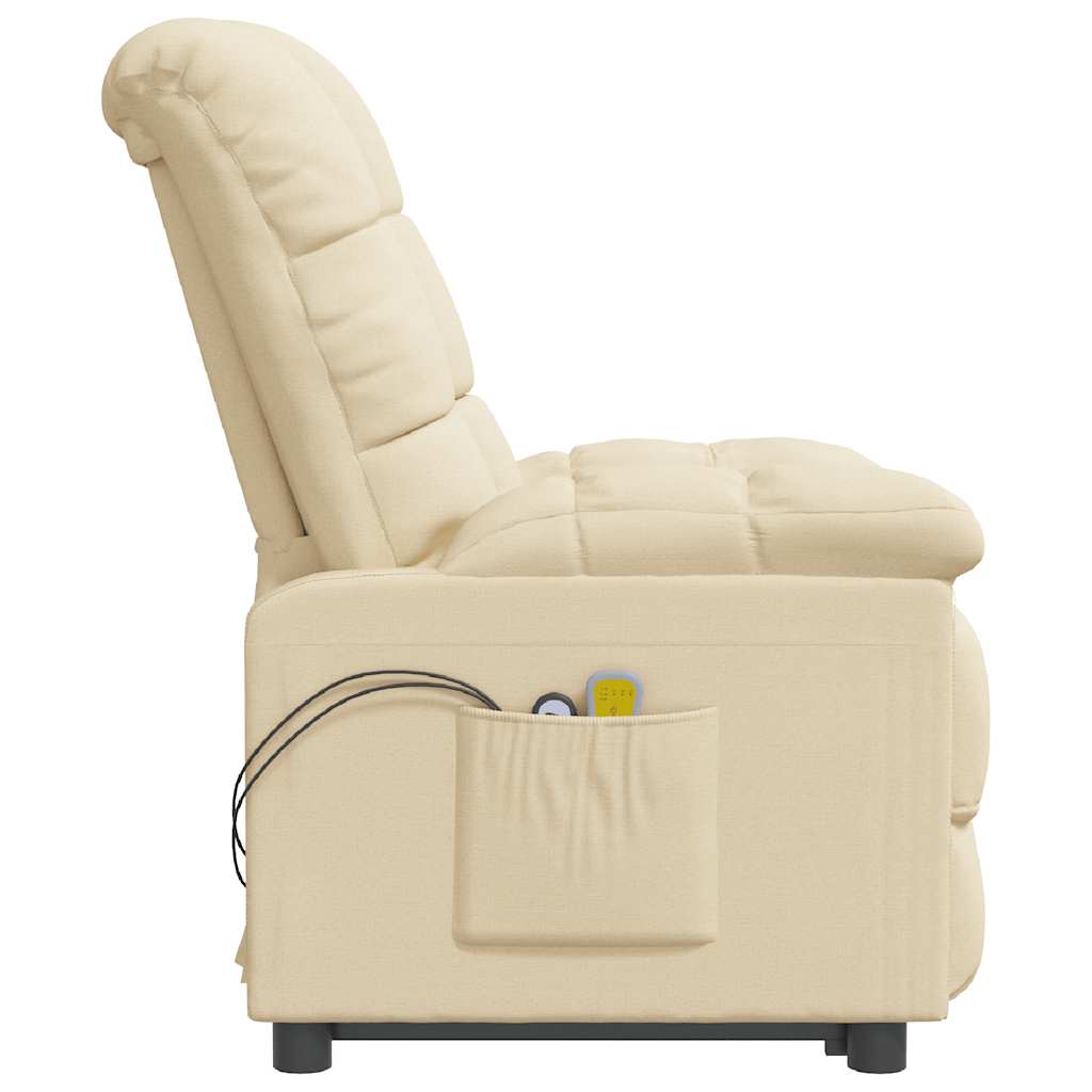 Poltrona elevatória de massagens elétrica tecido creme
