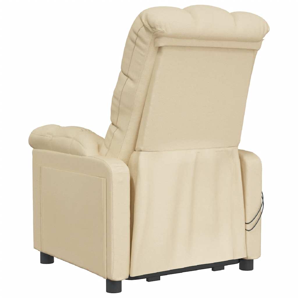 Poltrona elevatória de massagens elétrica tecido creme
