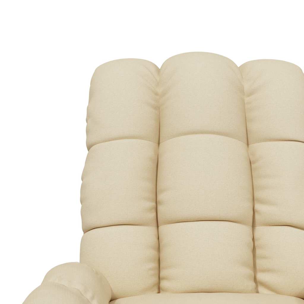 Poltrona elevatória de massagens elétrica tecido creme