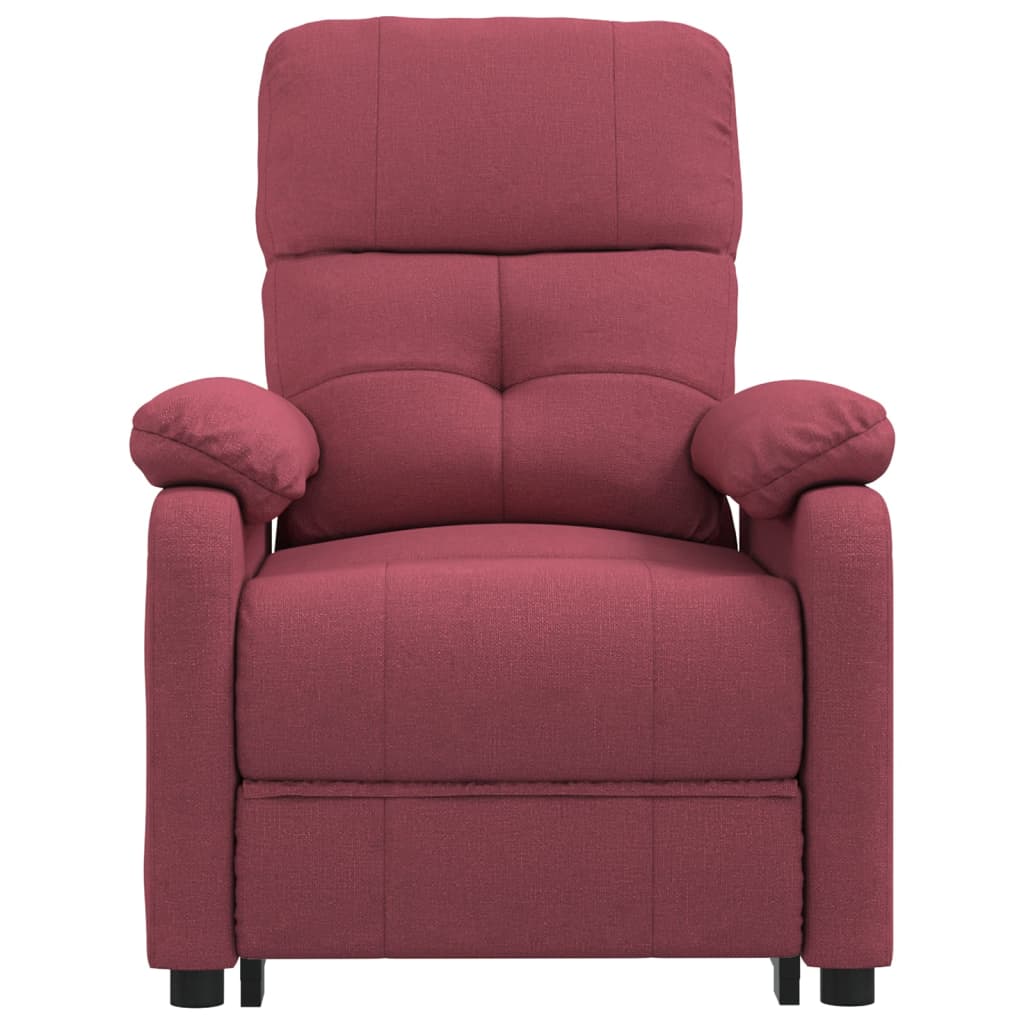 Poltrona elétrica reclinável tecido vermelho tinto