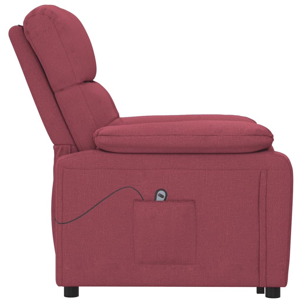 Poltrona elétrica reclinável tecido vermelho tinto
