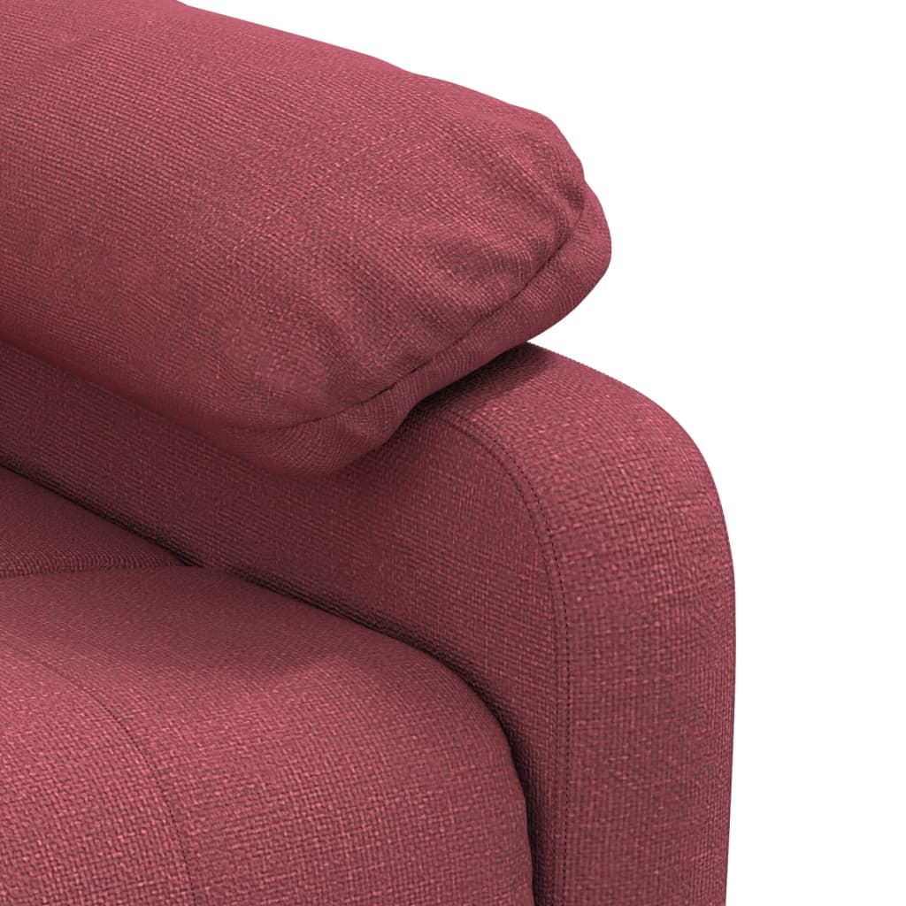 Poltrona elétrica reclinável tecido vermelho tinto
