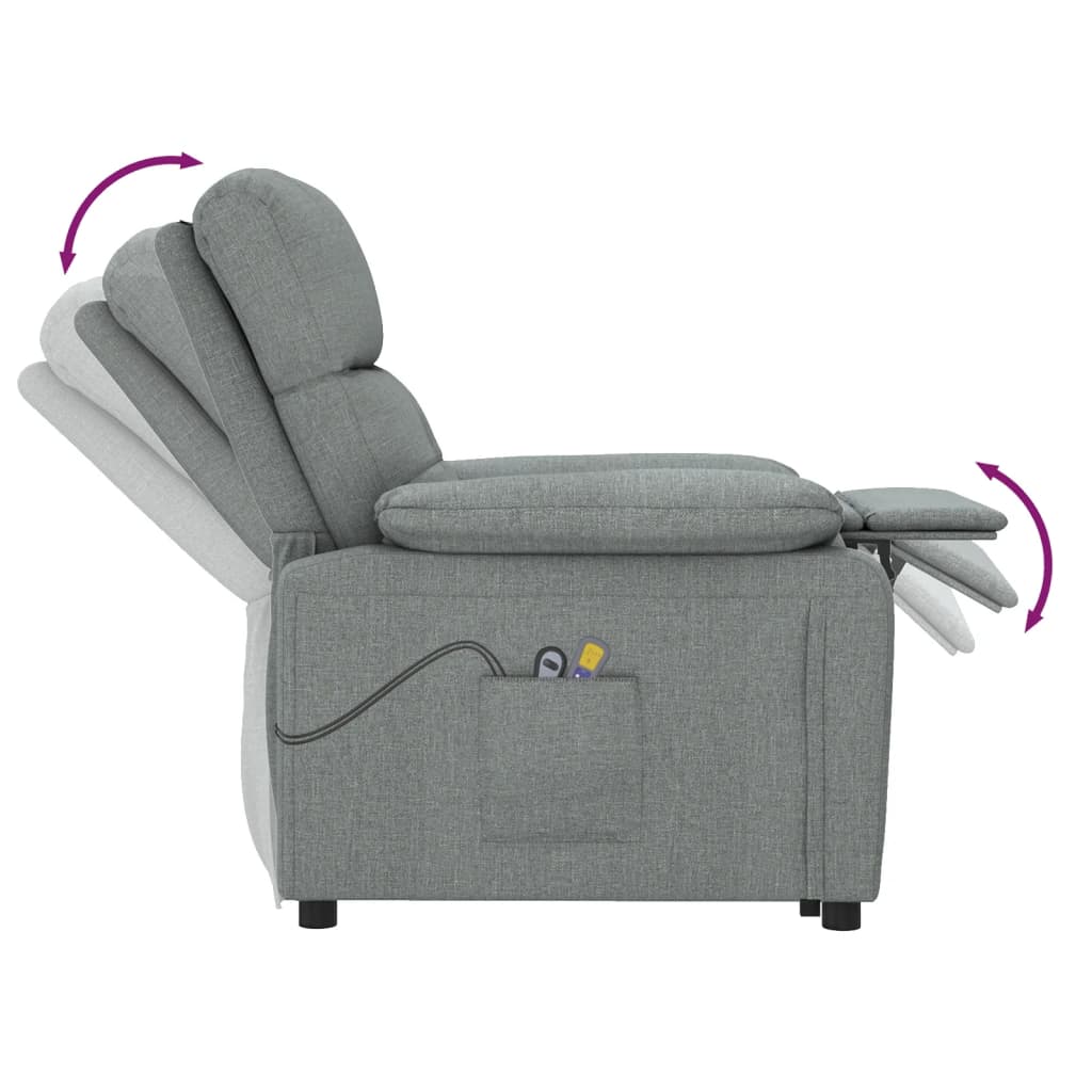Poltrona de massagens elétrica tecido cinza-escuro