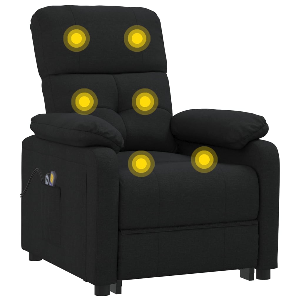 Poltrona de massagens elétrica tecido preto