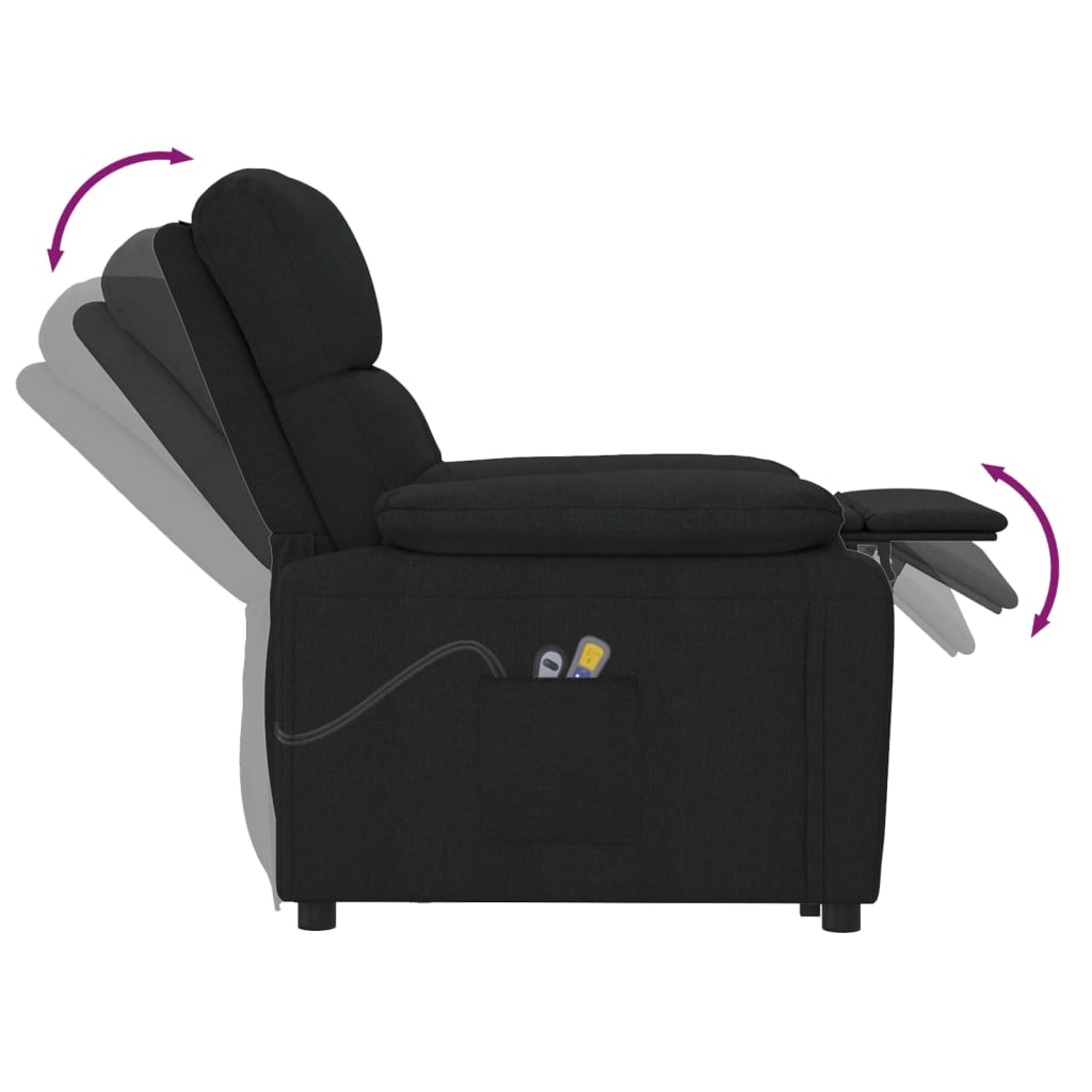 Poltrona de massagens elétrica tecido preto
