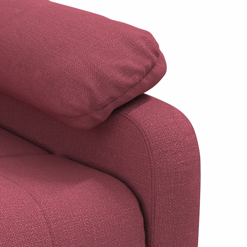Poltrona de massagens elétrica reclinável tecido vermelho tinto