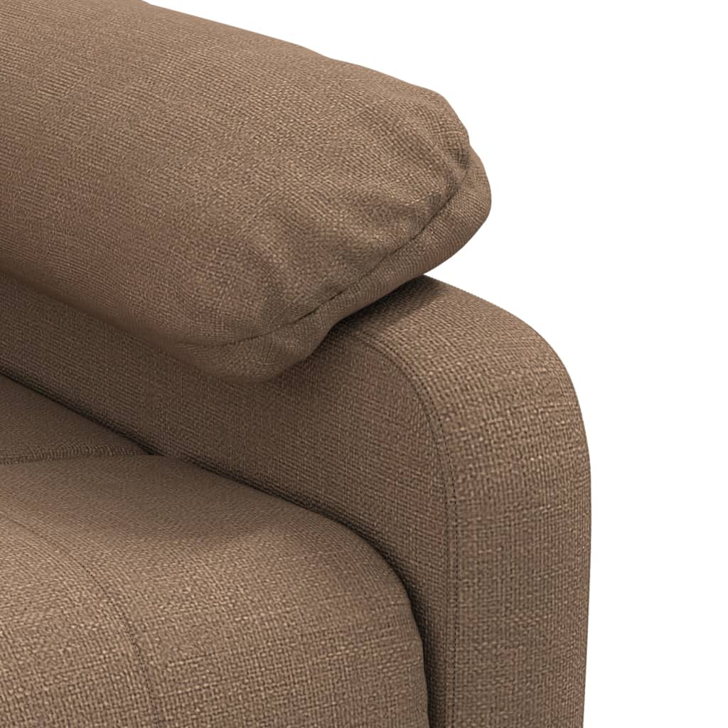 Poltrona de massagens elétrica reclinável tecido castanho