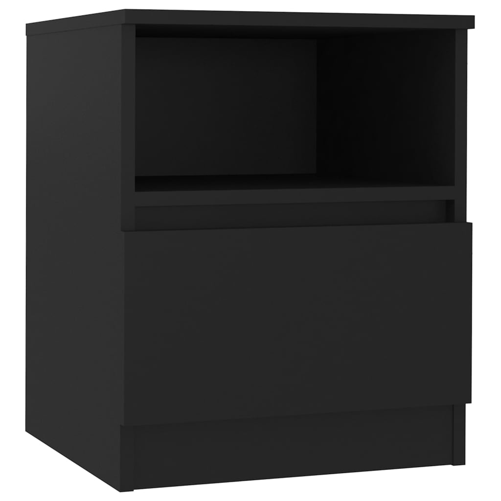 Mesas de cabeceira 2 pcs 40x40x50 cm derivados de madeira preto