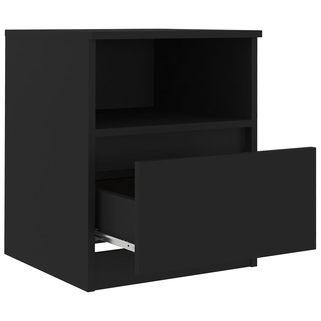 Mesas de cabeceira 2 pcs 40x40x50 cm derivados de madeira preto