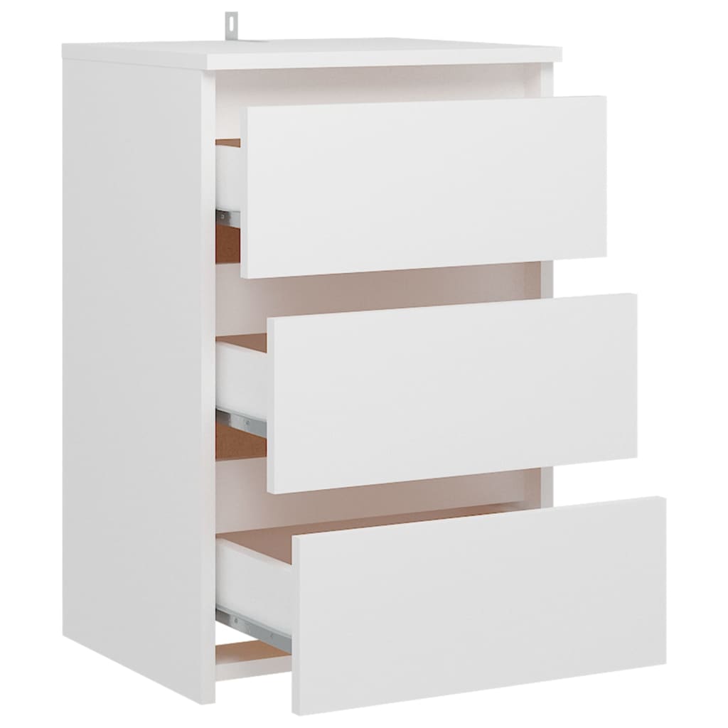 Mesas de cabeceira 2 pcs 40x35x62,5 cm derivados madeira branco