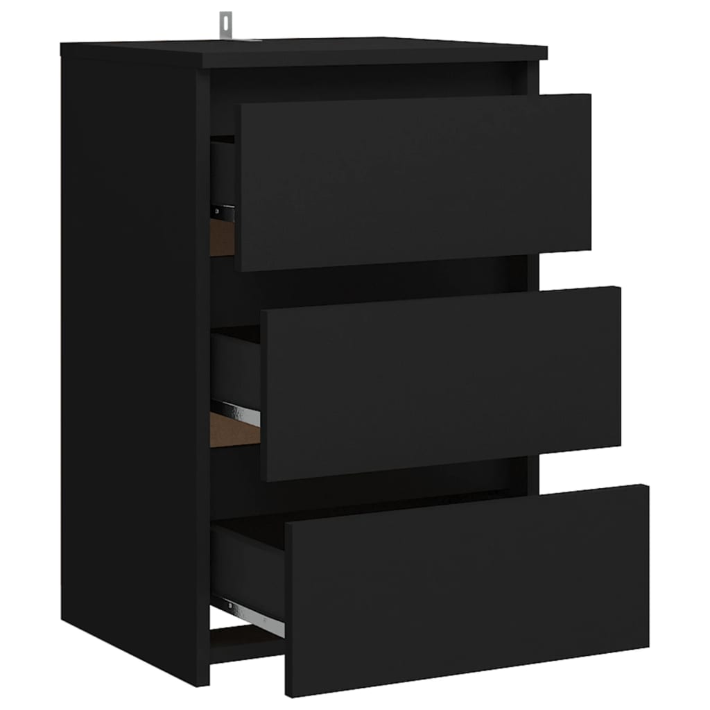 Mesas de cabeceira 2 pcs 40x35x62,5 cm derivados madeira preto