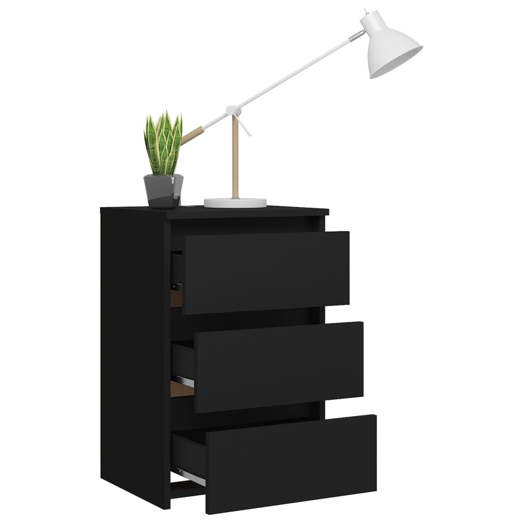 Mesas de cabeceira 2 pcs 40x35x62,5 cm derivados madeira preto