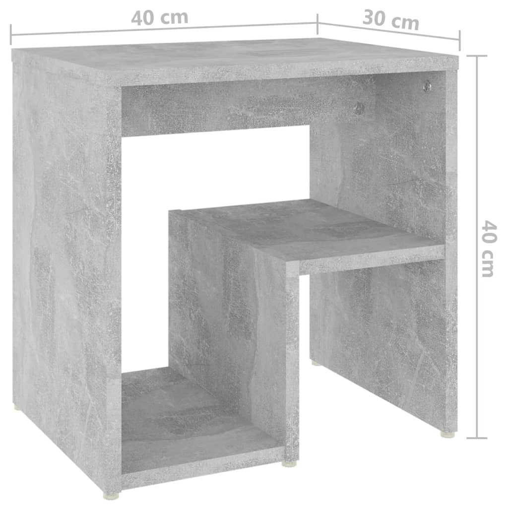 Mesa de cabeceira derivados de madeira cinzento cimento