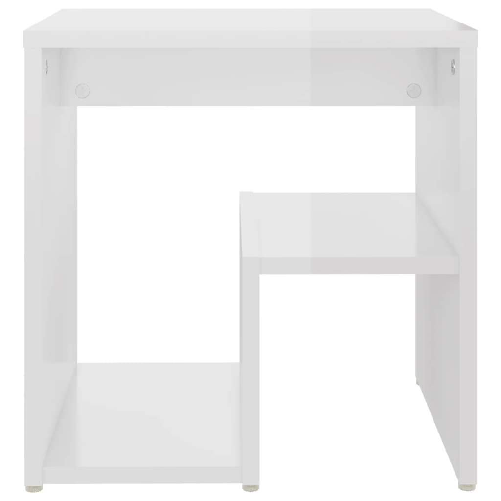 Mesas de cabeceira 2 pcs derivados de madeira branco brilhante