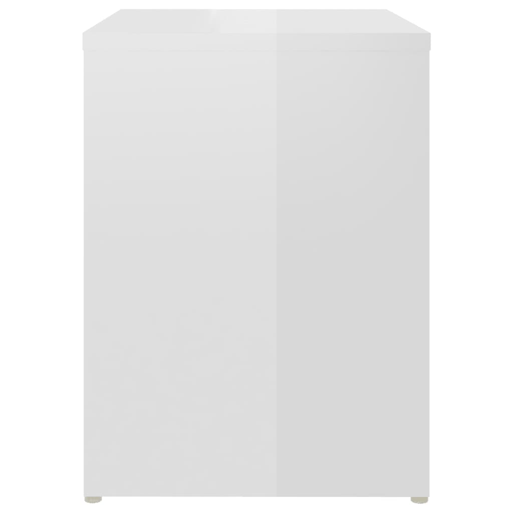 Mesas de cabeceira 2 pcs derivados de madeira branco brilhante