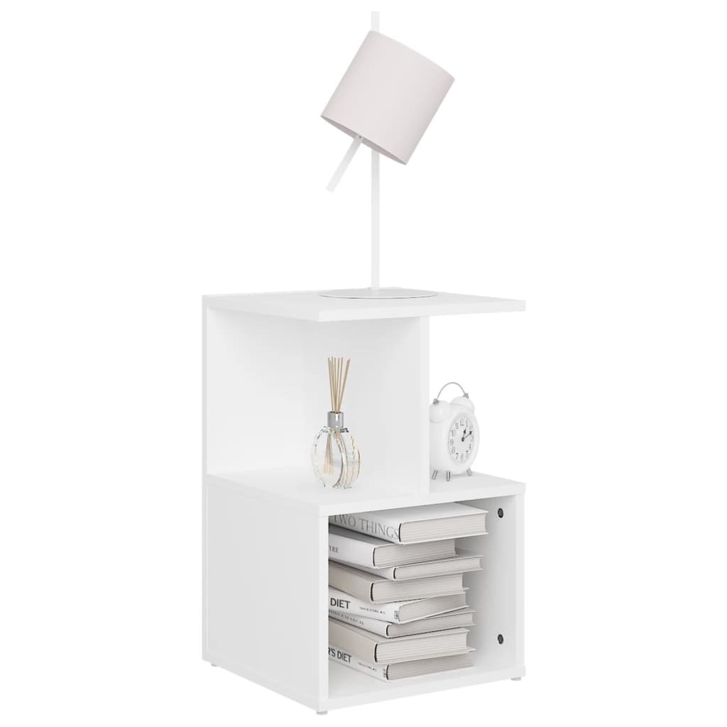 Mesa de cabeceira 35x35x55 cm derivados de madeira branco