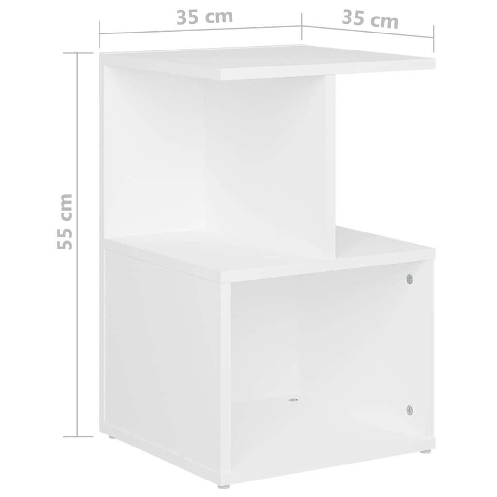 Mesa de cabeceira 35x35x55 cm derivados de madeira branco