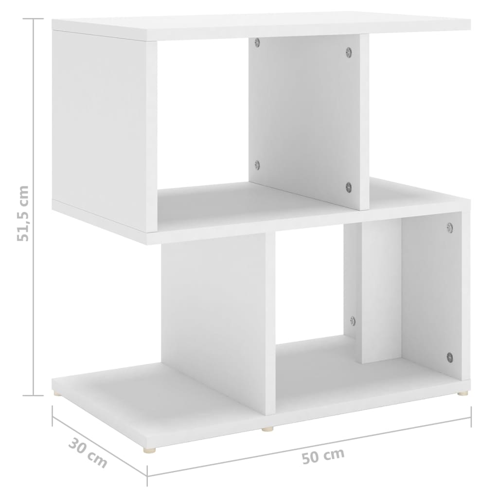 Mesa de cabeceira 50x30x51,5 cm derivados de madeira branco