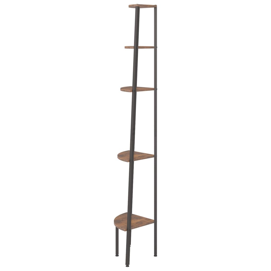 Estante canto 5 prat. 45,5x31,5x180 cm castanho-escuro/preto