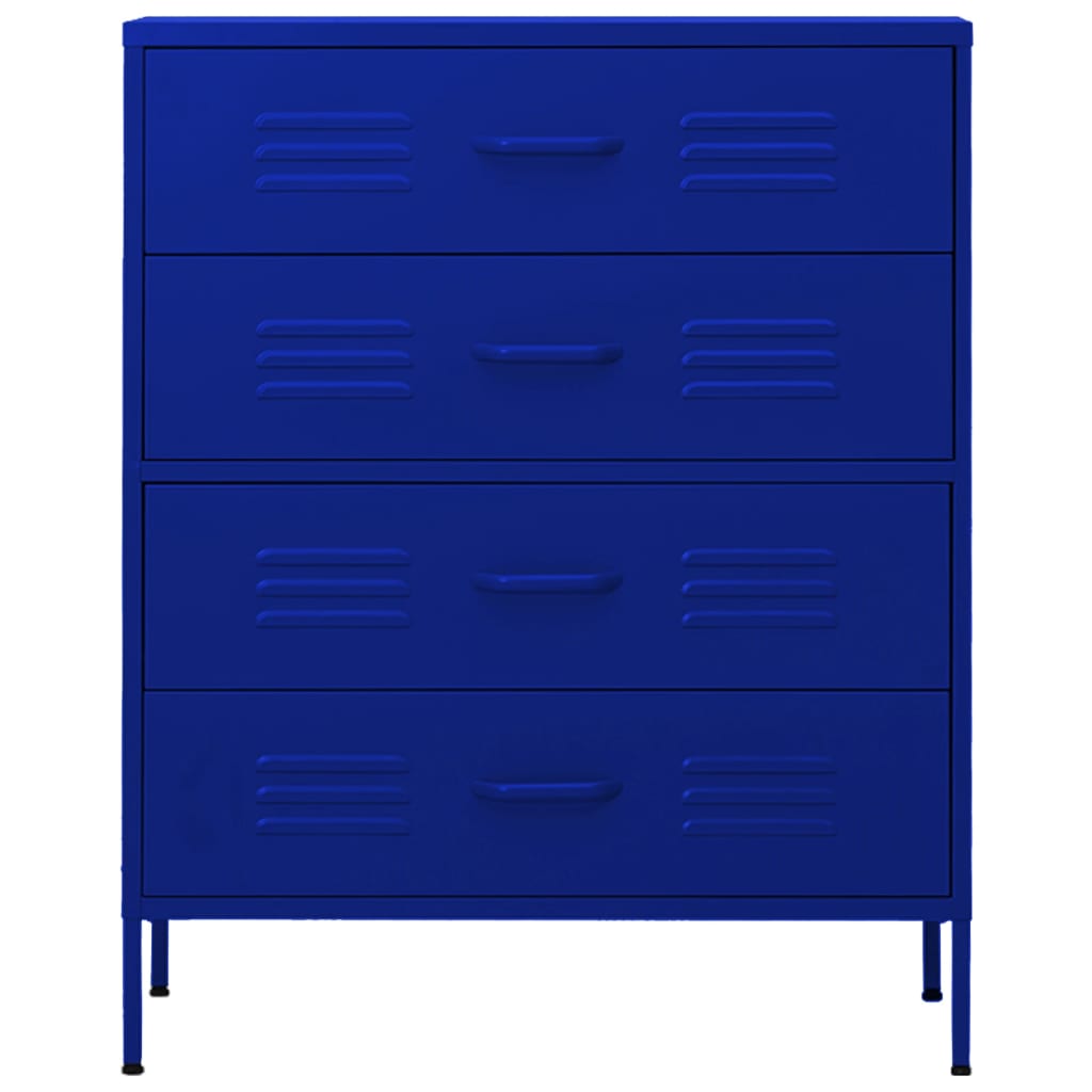 Cómoda/aparador com gavetas aço 80x35x101,5 cm azul-marinho