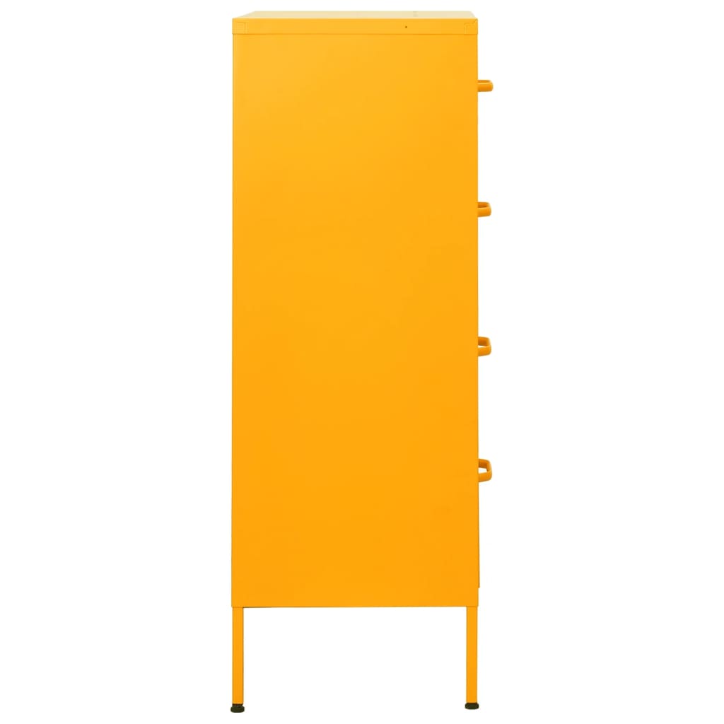 Cómoda/aparador com gavetas aço 80x35x101,5 cm amarelo mostarda