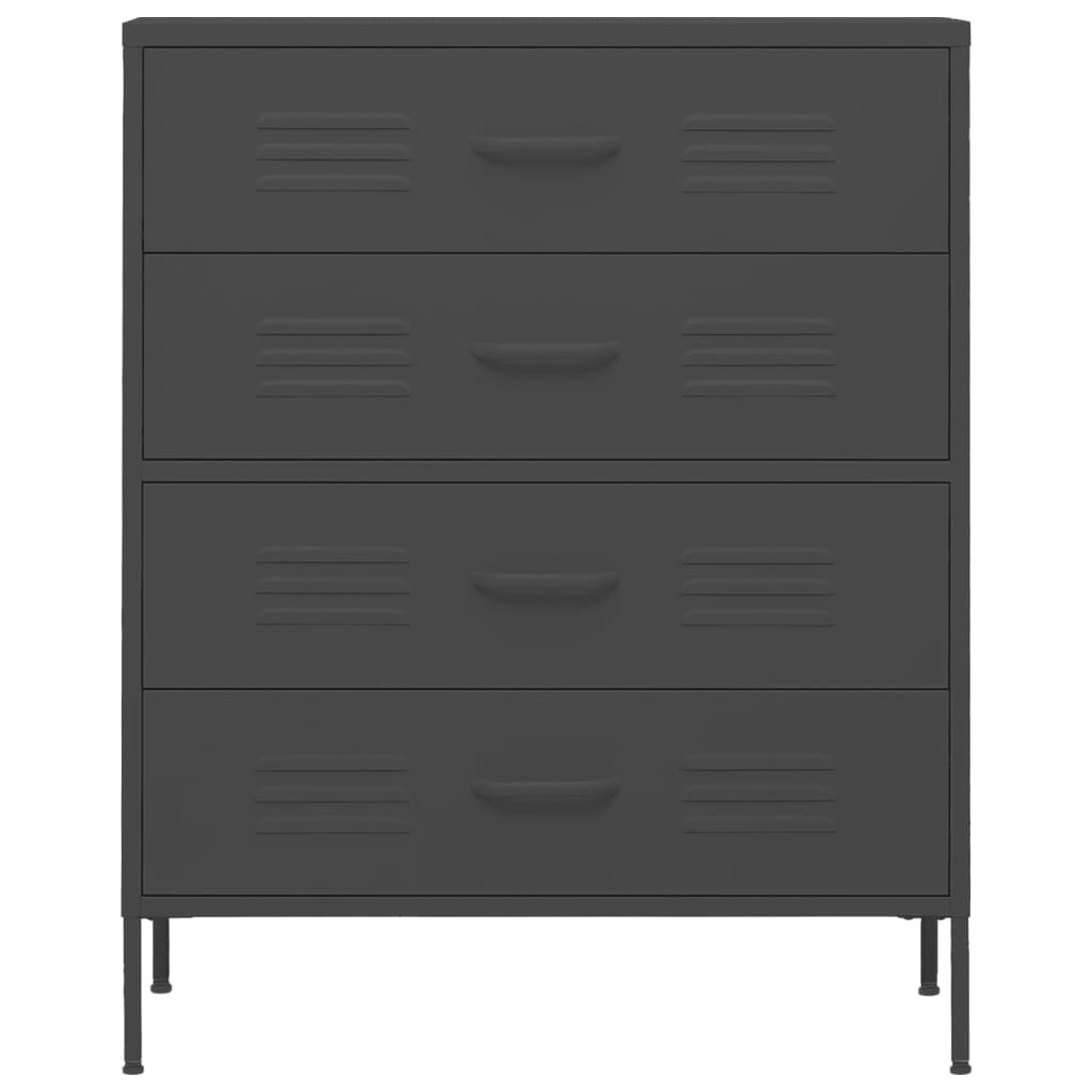 Cómoda/aparador com gavetas aço 80x35x101,5 cm antracite