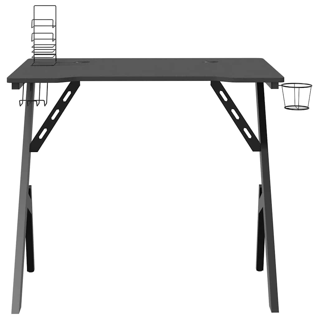 Secretária de gaming c/ pernas em forma de Y 90x60x75 cm preto