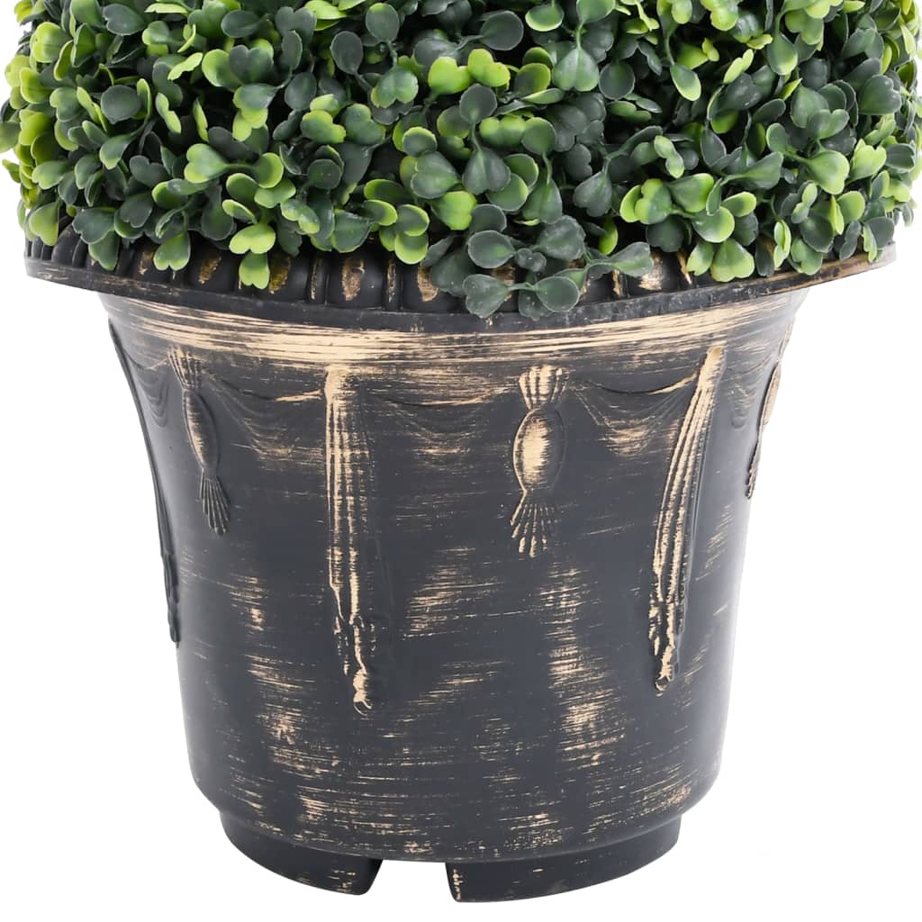 Planta artificial buxo em espiral com vaso 59 cm verde