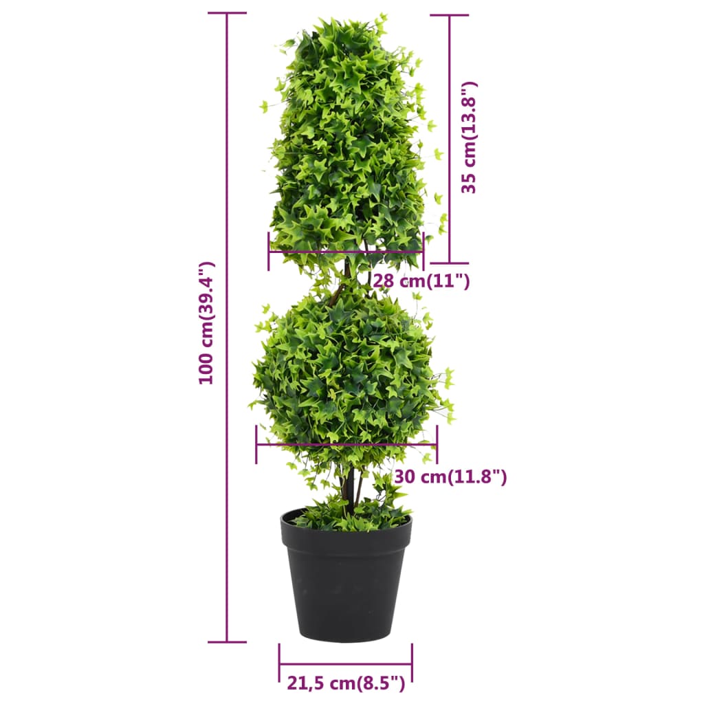 Planta artificial buxo com vaso 100 cm verde