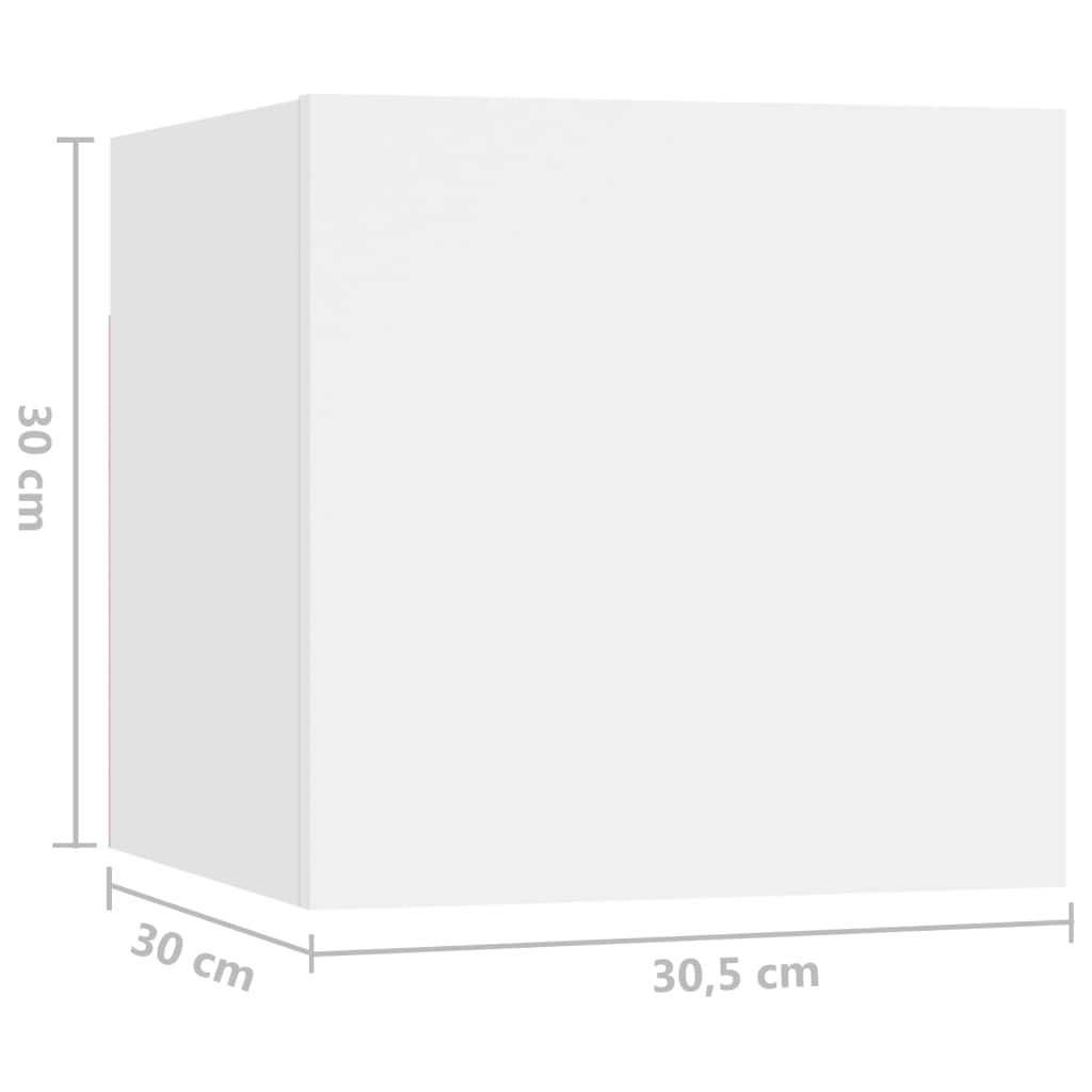 Mesa de cabeceira 30,5x30x30 cm derivados de madeira branco
