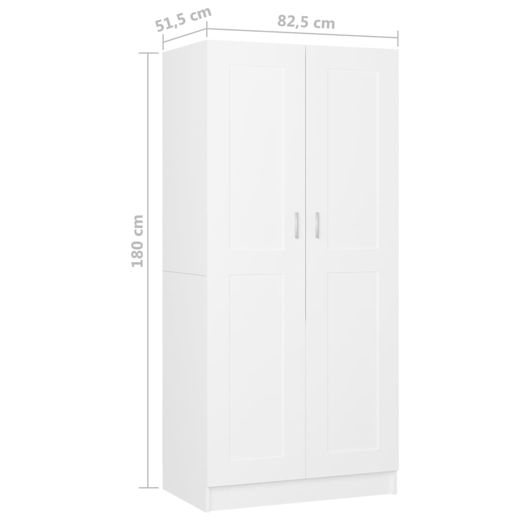 Roupeiro 82,5x51,5x180 cm contraplacado branco
