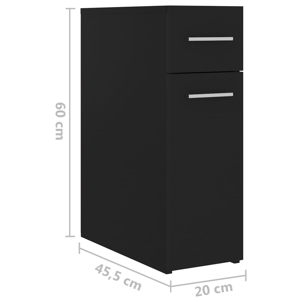Armário boticário 20x45,5x60 cm derivados de madeira preto