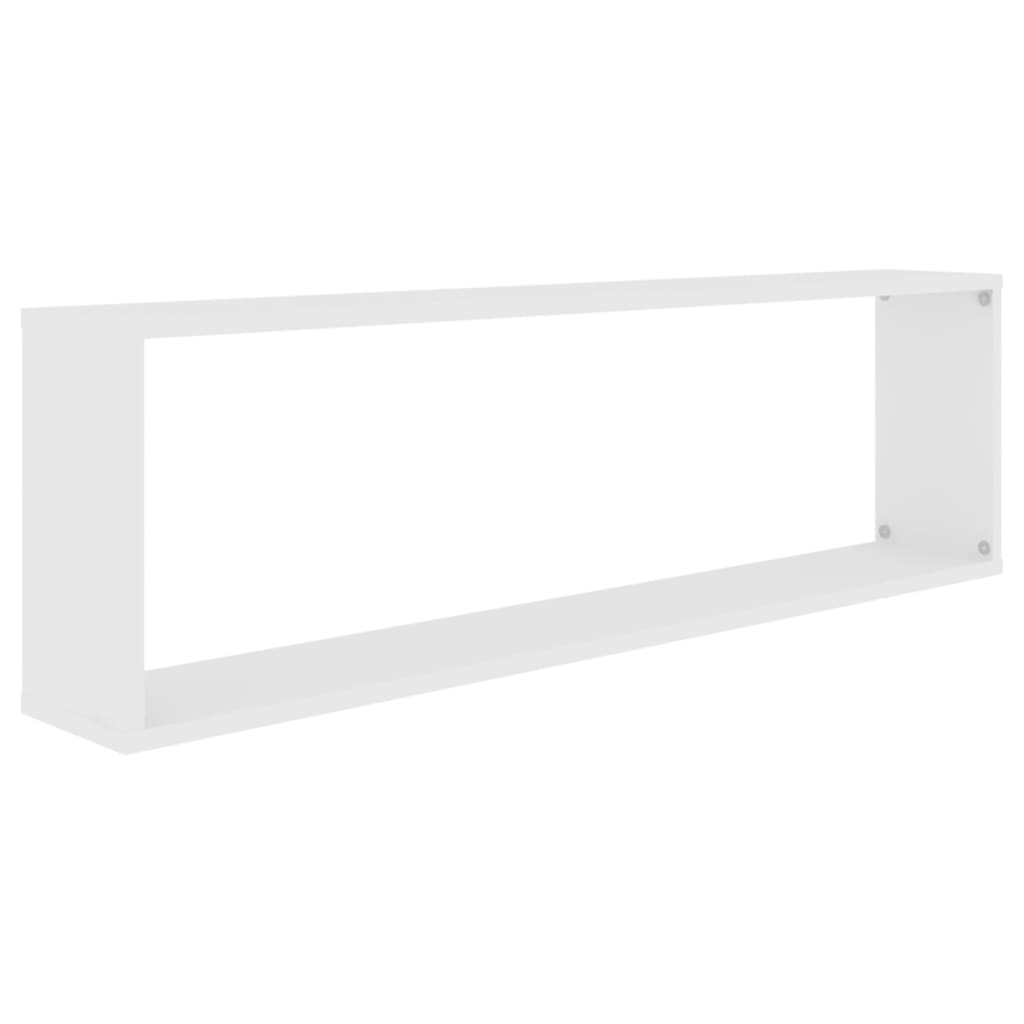 Prateleiras parede forma cubo 2 pcs derivados de madeira branco