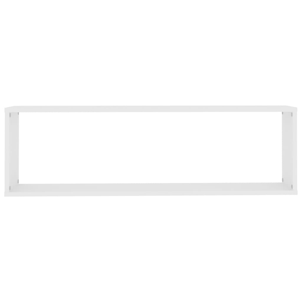 Prateleiras parede forma cubo 2 pcs derivados de madeira branco