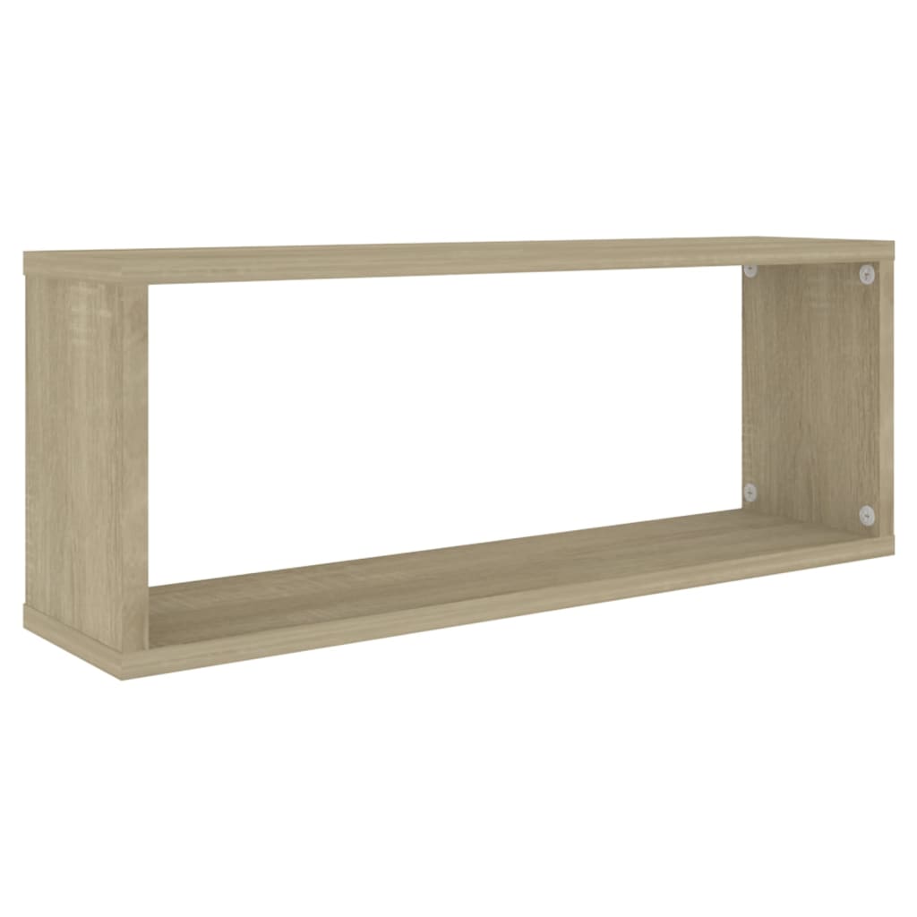 Prateleiras parede forma de cubo 2 pcs carvalho sonoma